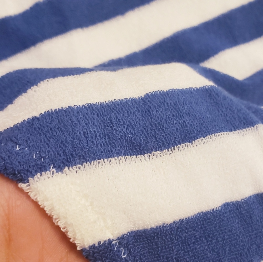 SOLID STRIPED ANTHROPOLOGIE One Piece Swimsuit S Blue White Towel Swim NEW $230 - Picture 8 of 12